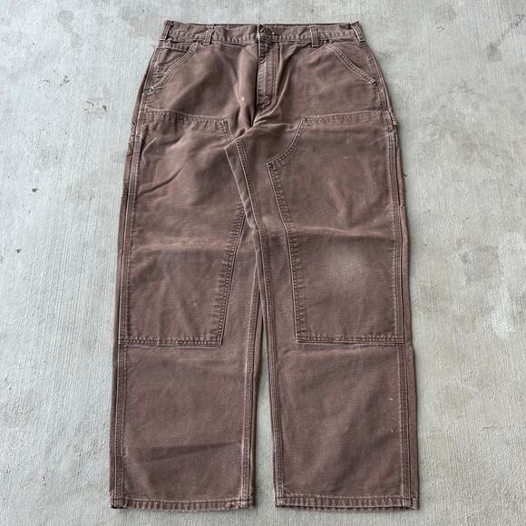 Vintage Y2K Carhartt DKB brown double knee work wear carpenter pants - Picture 1 of 5
